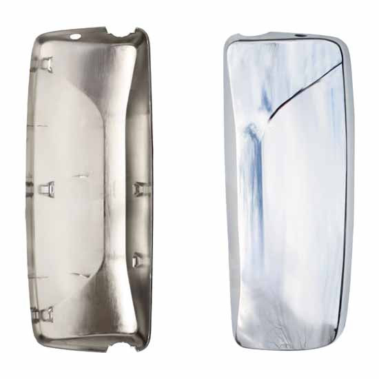 Chrome Rear View Mirror Cover Door Mount- Driver Side For Volvo VNL Gen II / Gen III