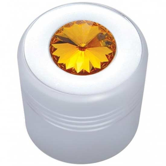 7/8 Inch Chrome Glove Box Knob W/ Amber Jewel