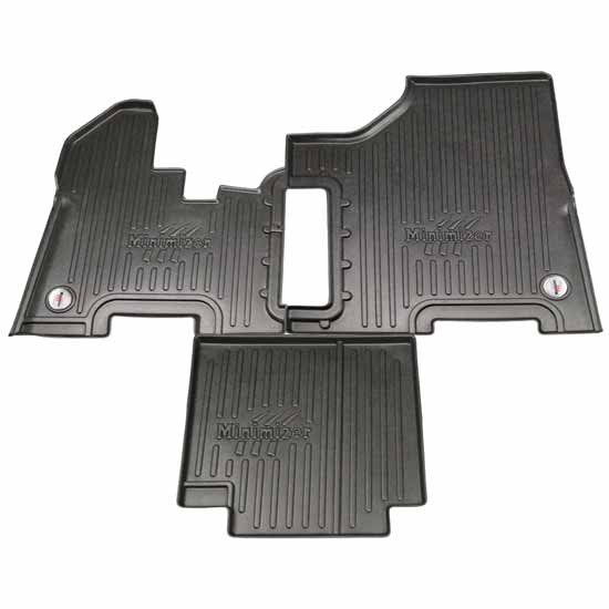Black Floor Mat 3 Piece Set, By Minimizer For Peterbilt