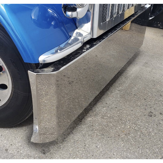 12 Gauge Customs 22 Inch Stainless Steel Buzzard Bumper W/ 3 4 Inch Light Holes For Peterbilt 389