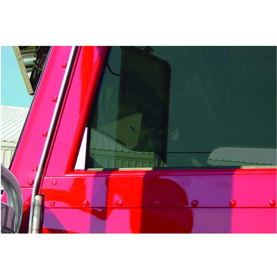 Turnpike Truck Trim Stainless Steel Triangle Front Corner Window Trim For Peterbilt 2006+ W/ Sloped Door