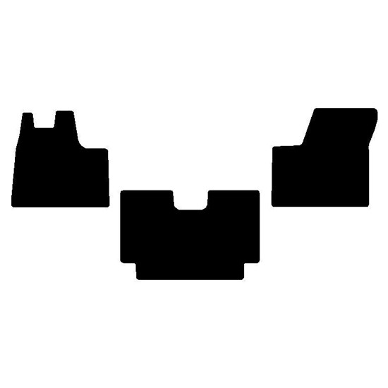 Black Front & Middle Floor Mats For Peterbilt 387 & 587 With Manual Transmission