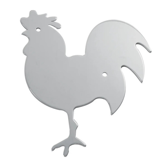 8 5/8 Inch Medium Chrome Chicken Mud Flap Cutout - Left Facing