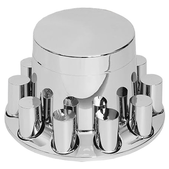 TPHD Chrome ABS Flat Top Rear Axle Cover with 33mm Thread-on Lug Nut Covers