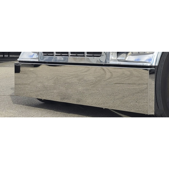 22 Inch Stainless Steel Texas Mitered End Bumper With Blind Mount Plates For Kenworth, Peterbilt