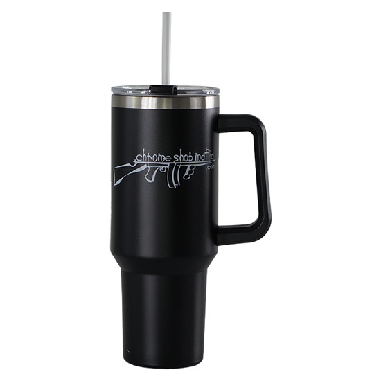 CSM - Black 40 Oz Cup With Handle And Straw