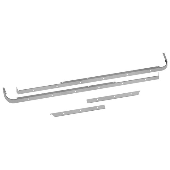 Stainless Steel 72 Inch Sleeper & Ext. Panel Kit With 18 Slotted Light Holes For Peterbilt 567 / 579 Short With Cab Exhaust