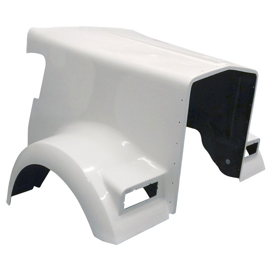 Jones Performance Fiberglass Hood Shell W/ 66 Inch Centerline & Fender, Replaces L29-1003, L29-1017 For Kenworth W900L Aerocab
