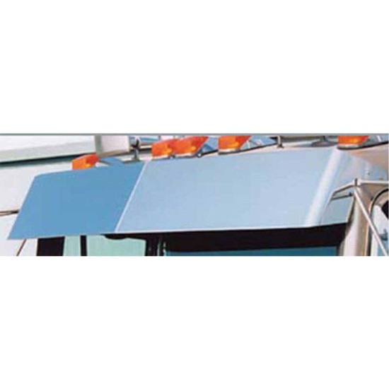 Roadworks 10 Inch Stainless Steel Drop Visor For Kenworth 1999 to 2005 W/ Flat Windshield