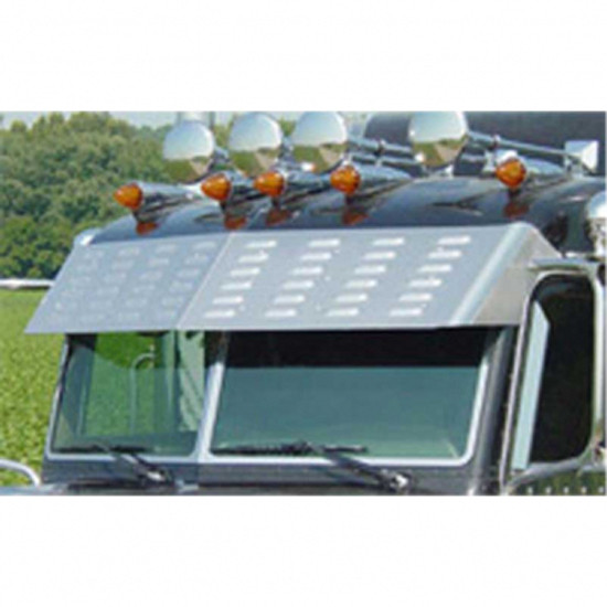14.5 Inch Stainless Steel Louvered Drop Visor For Peterbilt 1999-2001