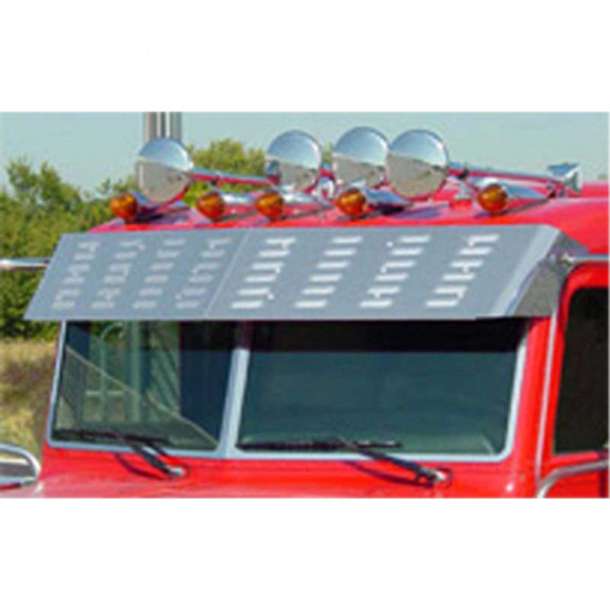 13.5 Inch Flat Top Louvered Drop Visor For Peterbilt 2005 & Newer