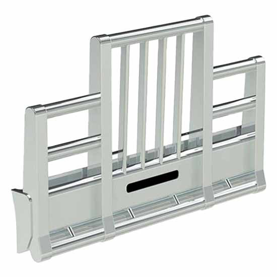 Herd Super Road Train Grille Guard W/ 4 Inch Vertical Tubes, Slam Latch & Low Rake For Kenworth T660