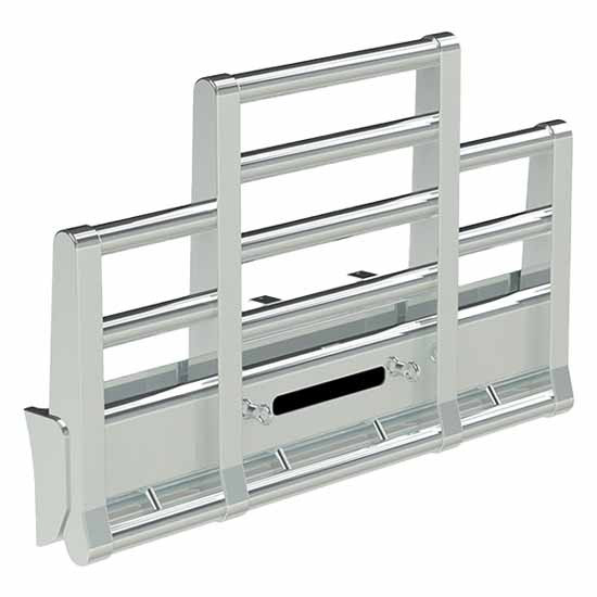 Herd Super Road Train Grille Guard W/ 4 Box Posts, 4 Inch Horizontal Tubes, Eyebolts & Lift Assist For Kenworth W900L, W900L Aerocab