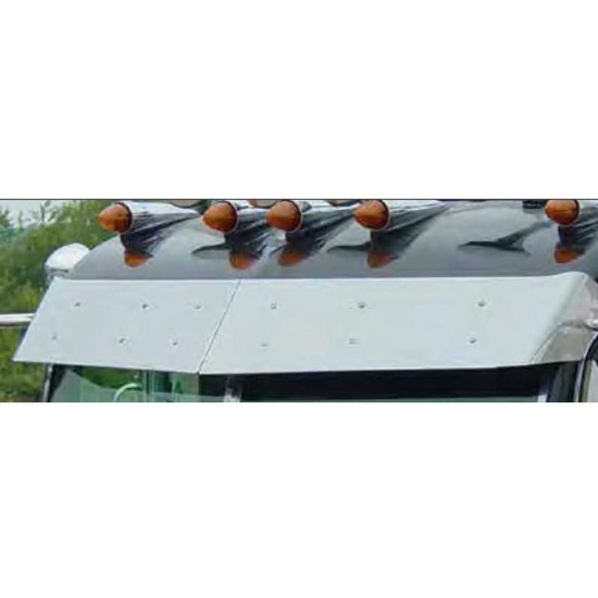Roadworks 11 Inch Stainless Steel Drop Visor For Peterbilt Ultra Cab