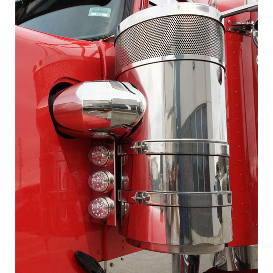 Stainless Steel Air Cleaner Light Panel W/ 6 Light Holes For Kenworth