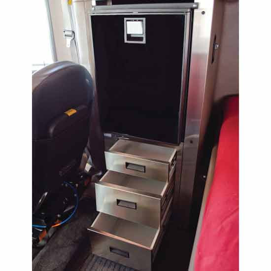 Stainless Steel 3 Drawer Solution Fridge & Trim Kit For Peterbilt 379 Driver Side 1987-2007