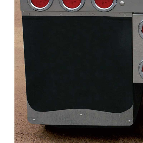 Stainless Steel Wave Bottom Mud Flap Weight 24 Inch Bolt On