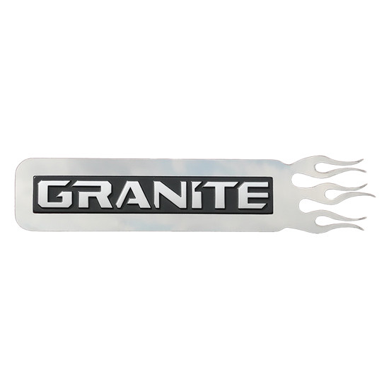 Stainless Steel Logo Door Trim W/ Flames For Mack CV713 Granite