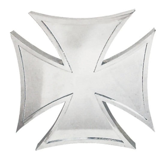 4 X 4 Inch Chrome Plastic Iron Cross Accent