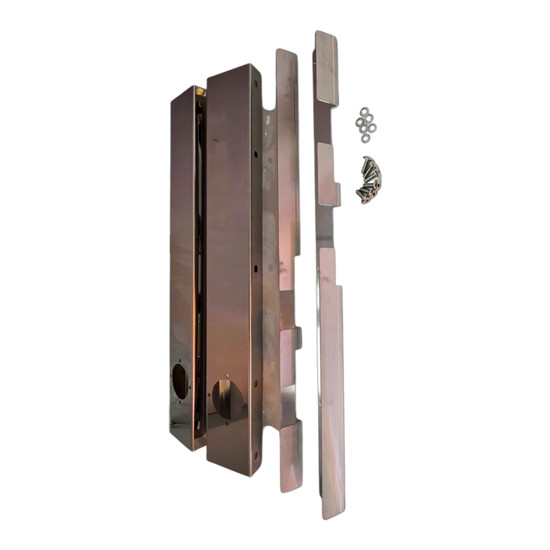 Rear Stainless Steel Air Cleaner Light Panel W/ 2 Watermelon Light Holes- Strap Mounted For Peterbilt 589
