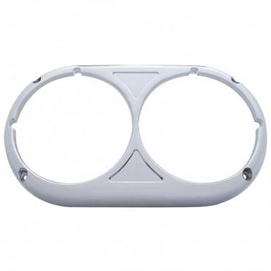 Chrome Bezel For Dual Round 5 3/4 Inch Headlight W/ 4 Mounting Holes For Peterbilt 359