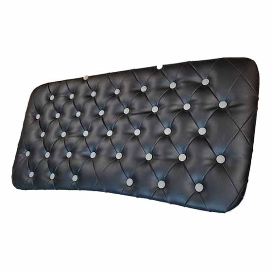 Dark Gray Fabric Headliner Panel With Black Button Tuck For Peterbilt 389