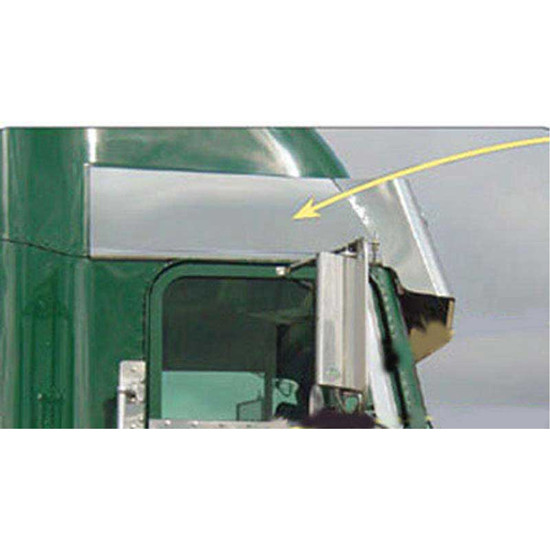 Stainless Steel Rivet Mount Above Door Trim W/ Door Mounted Mirrors For Freightliner Classic / FLD Mid- Roof
