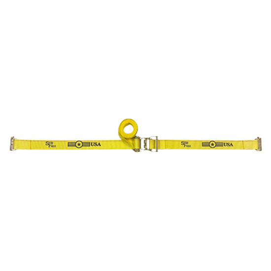 2 Inch X 16 Ft Spin Free Ratchet Strap W/ Spring E-Fittings- 4400 Lb