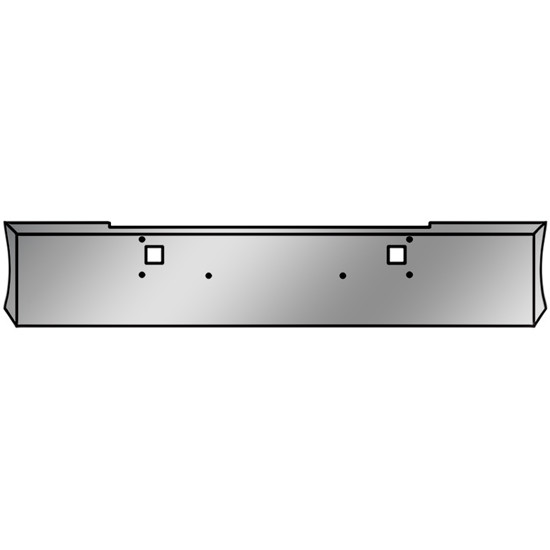 BESTfit Chrome 18 Inch Raptor X8 Bumper, 10 Gauge W/ Squared Ends & Tow Holes For Kenworth W900B, W900L