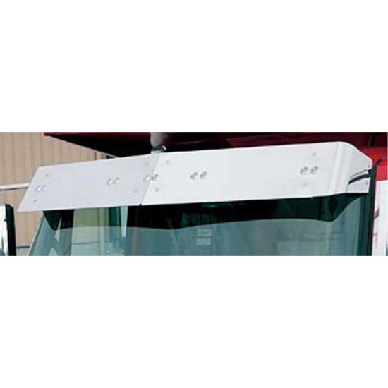 Roadworks 10.5 Inch Stainless Steel Drop Visor W/ 8 Supernova Light Holes For International LoneStar, ProStar & LT