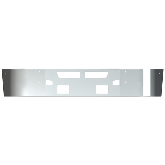 13 Inch Stainless Steel Set Back Axle Bumper W/ Fog Light, Tow & Vent Holes For Kenworth T660