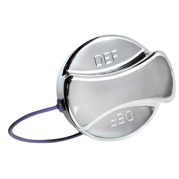 Chrome Plastic DEF Cap Cover W/ Tether Cutout For Kenworth & Peterbilt
