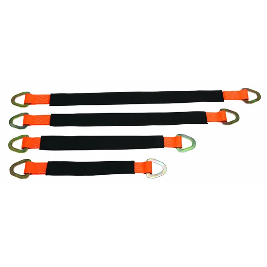2 Inch 10K Abrasion Resistant Super Edge Webbing Orange Polyester Axle Strap W/ Cordura Wear Pad