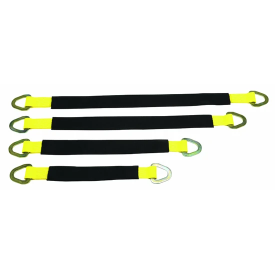 2 Inch 12K Yellow Polyester Axle Strap W/ Cordura Wear Pad Cover
