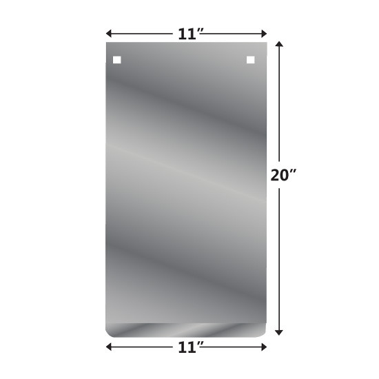 Turnpike Truck Trim 11 X 20 Inch SS Smooth Anti-Sail Mud Flap Plates