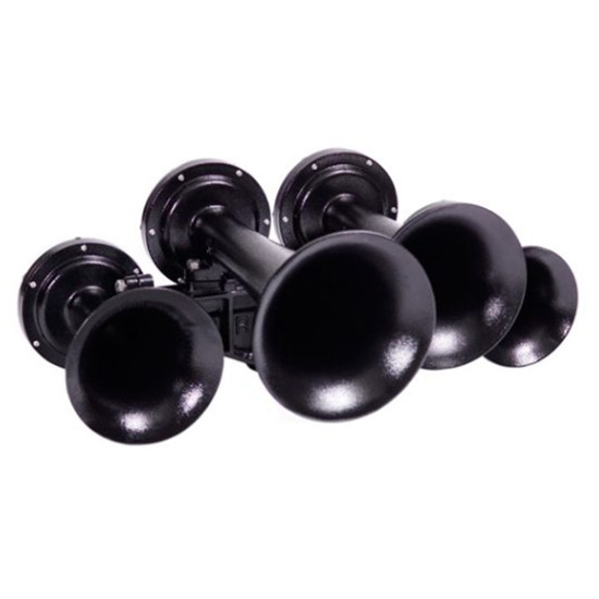 Black Aluminum Four Bell Train Horn