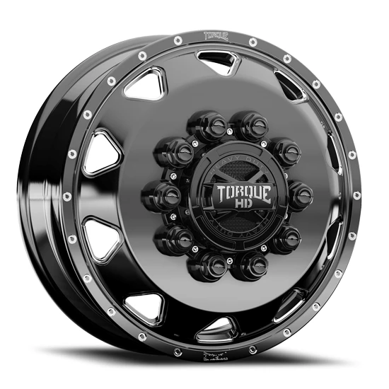 24.5 X 8.25 Inch Haulin’ Gloss Black Aluminum Wheel W/ Milled Lip