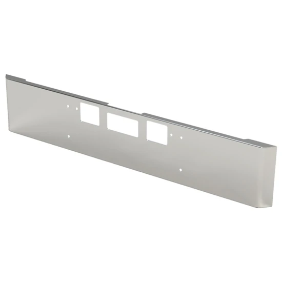 BESTfit 18 Inch Chrome Texas Rolled End Bumper W/ Step & Tow Holes For Freightliner Coronado New Style