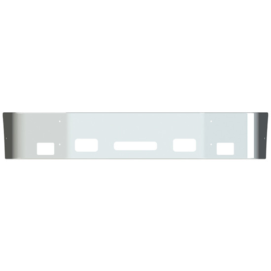 22 Inch Chrome Set Back Axle Wrap Around Bumper W/ Square Fog Light, Step & Tow Holes For Peterbilt 387 SBA
