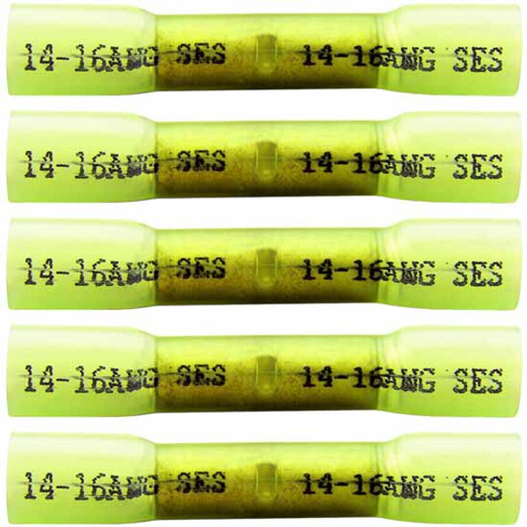12-10 Gauge Yellow Heat Shrink Butt Connector - Pack Of 5 12-10 Gauge Yellow Heat Shrink Butt Connector - Pack Of 5