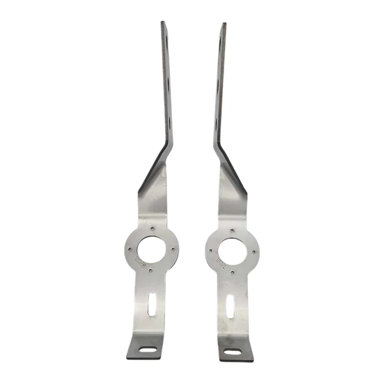 Stainless Steel Lower Bumper Support Bracket W/ 1 Watermelon Light Hole- Pair For Peterbilt 378 & 379 W/ 18, 20 & 22 Inch Bumpers