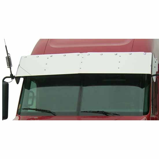 18 Inch Stainless Steel Drop Visor W/ 10 Round 3/4 Inch Light Holes For Freightliner Columbia