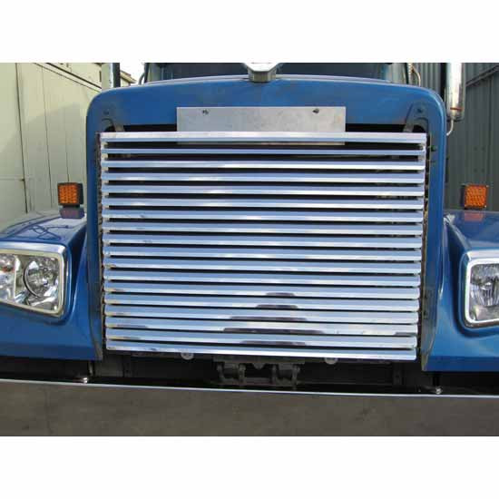 Stainless Steel Grille W/ 18 Standard Louvers For Freightliner Coronado W/ Square Headlights