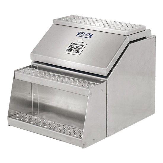 Smooth Aluminum Big Mouth Step Box W/ Smooth Stainless Steel Lid- 24 X 24 X 29.13 Inch