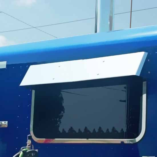 46 X 7.5 Inch Blank Aluminum Rear Window Drop Visor For Mack RW Superliner