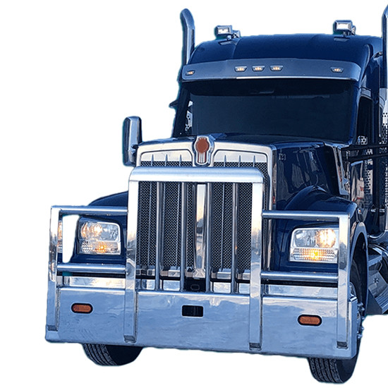 Aluminum Texas Titan 4 Post Moose Bumper Guard W/ Boxed Vertical Uprights For Kenworth W990