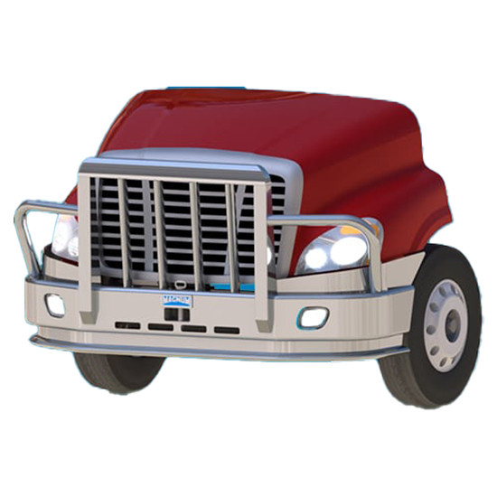 Aluminum Grizzly 2 Post Moose Bumper Guard W/ Boxed Vertical Uprights For Freightliner Cascadia 113 & 125