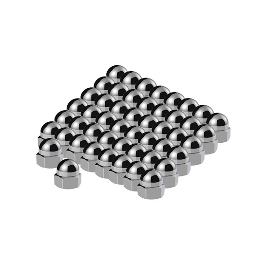 Chrome Die-Cast Acorn Nut Cover - 50 Piece