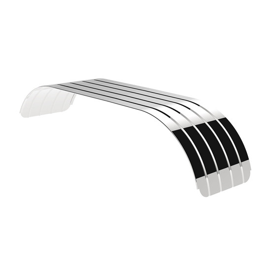 120 Inch 16 Gauge 430 Stainless Steel SR Series Beaded Edge Ribbed Full Fender
