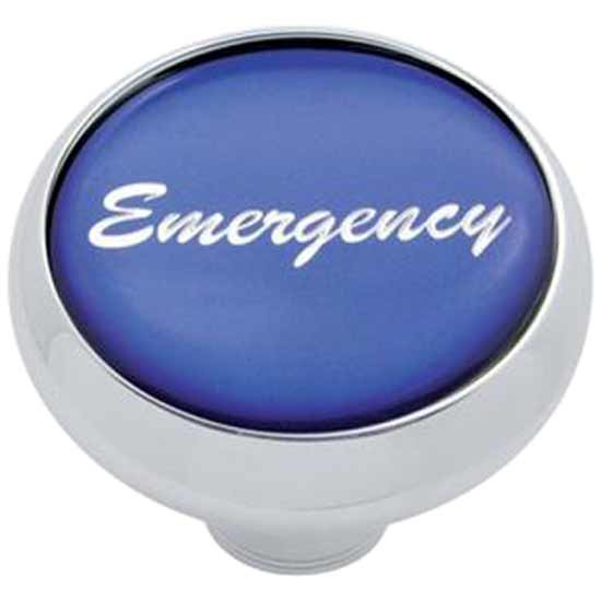 Chrome Emergency Deluxe Air Valve Knob W/ Glossy Trailer Sticker, Screw On